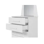 Cómoda Cajonera Moderna con 5 cajones y espejo New Veneza Blanco