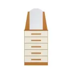 Cómoda Cajonera de Madera Moderna New Veneza Cinamomo Off White