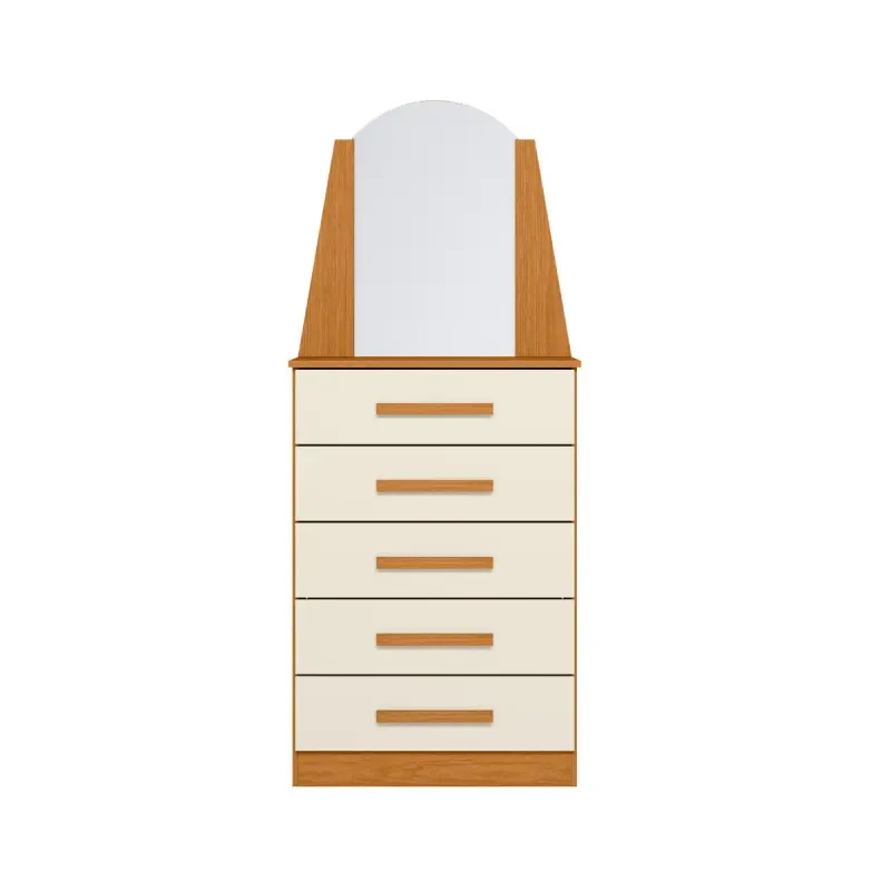 Cómoda Cajonera de Madera Moderna New Veneza Cinamomo Off White