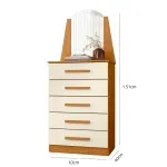 Cajonera de Madera con 5 cajones y espejo New Veneza Cinamomo Off White
