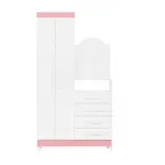 Cómoda cajonera con espejo New Capri color Blanco Rosa Bertolini