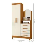Cajonera armario de madera MDP muebles cajoneras para ropa baratos y resistentes Bertolini New Capri Cinamomo Off White