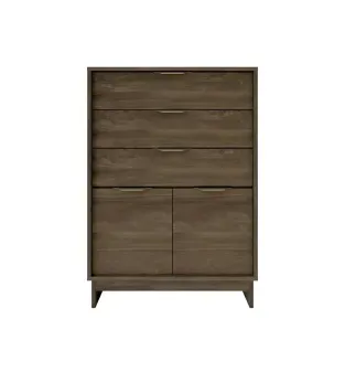 BERTOLINI Cómoda Cajonera 1112 Chifonier de Madera MDP con 3 Cajones 2 puertas color Legno