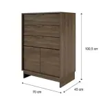 Cómoda cajonera para recámara moderna Bertolini 1112 color Legno