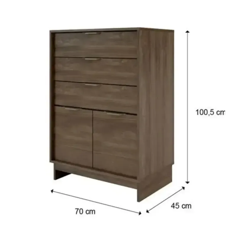 Cómoda cajonera para recámara moderna Bertolini 1112 color Legno