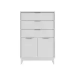 cómoda cajonera Bertolini 1112 color blanco con 3 cajones y 2 puertas para recámara