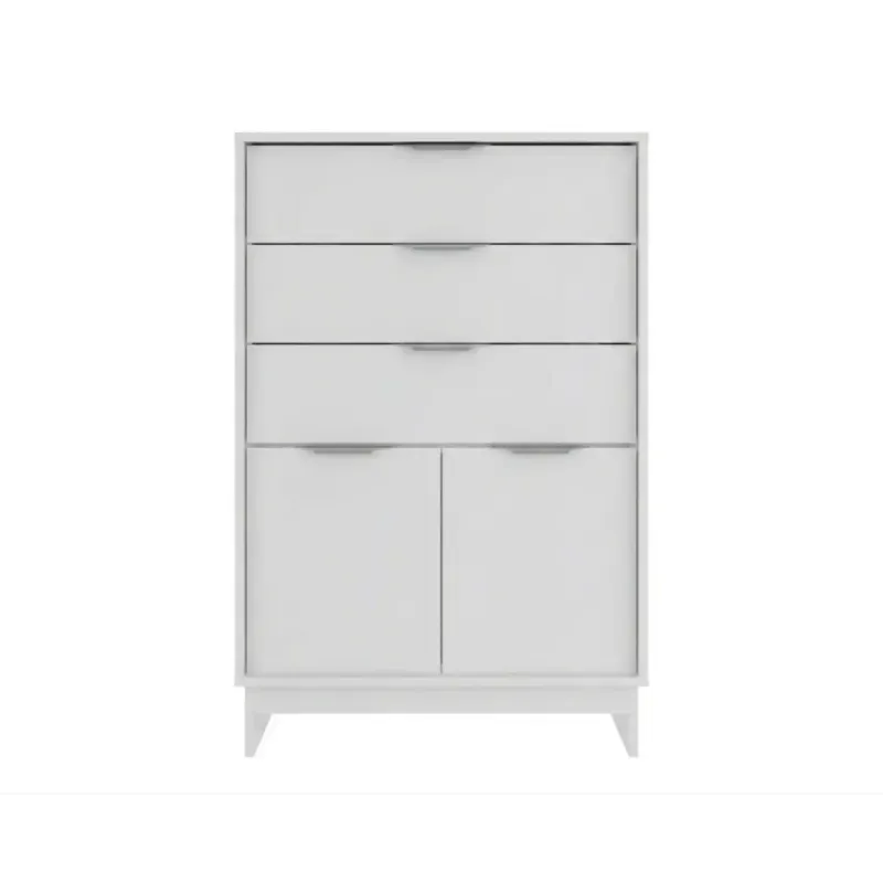 cómoda cajonera Bertolini 1112 color blanco con 3 cajones y 2 puertas para recámara