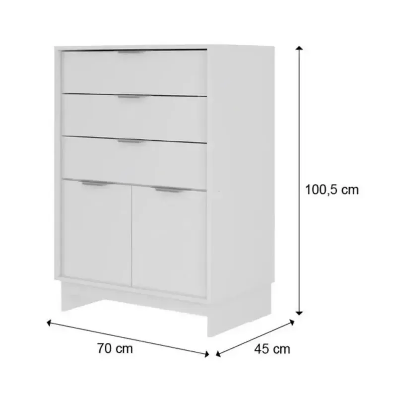 cómoda cajonera blanca para recámara bertolini 1112 Chifonier moderno