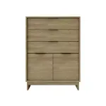 Cómoda cajonera Bertolini 1112 color noce con 3 cajones y 2 puertas para recámara