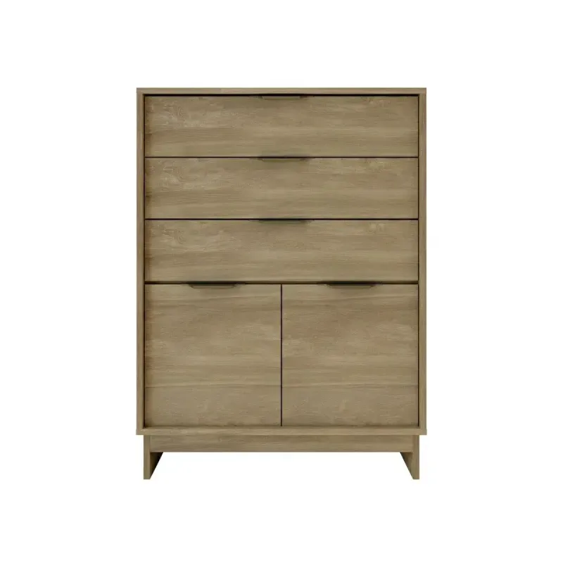 Cómoda cajonera Bertolini 1112 color noce con 3 cajones y 2 puertas para recámara