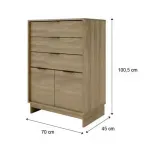 Cómoda cajonera para recámara moderna Bertolini 1112 color Noce