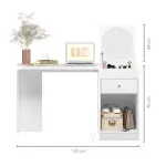 Tocador pequeño con puerta basculante y pistón de gas color Blanco