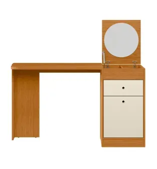 BERTOLINI Tocador Vanity Deseo Con Espejo Mesa de Maquillaje Color Cinamomo Off White