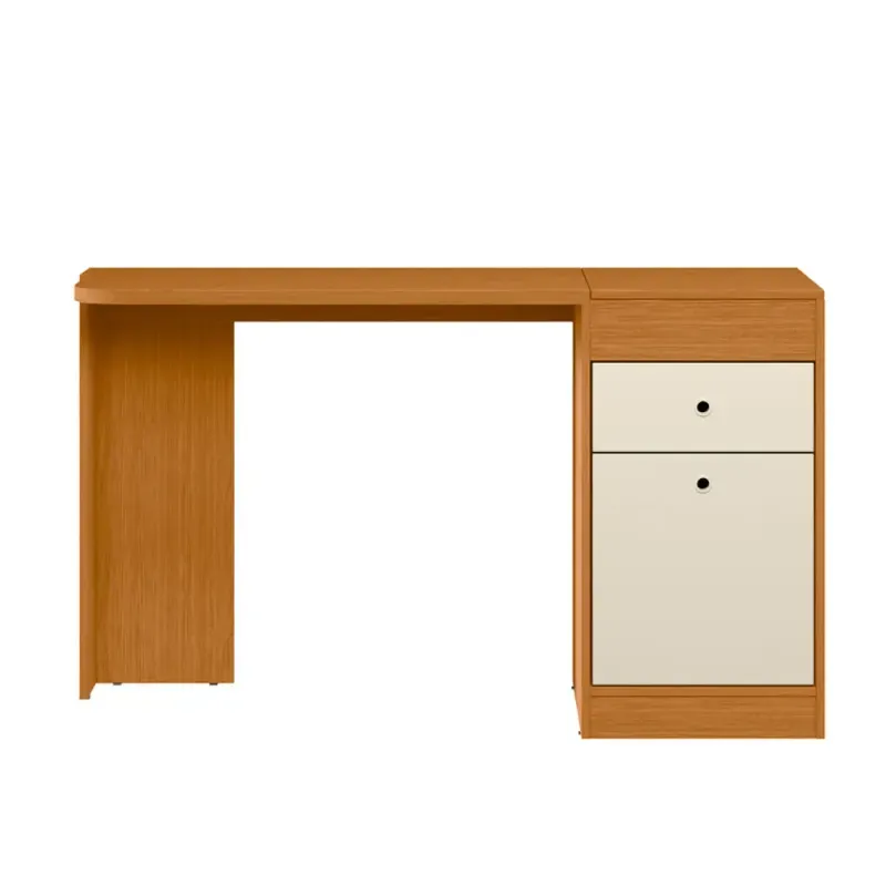 Tocador de maquillaje moderno con puerta basculante y cajón color cinamomo