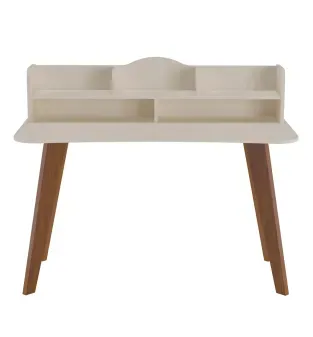 Tocador Vanity Multifuncional Moderno Bertolini Sofia con 2 Nichos 3 Estantes Color Off White Cedro