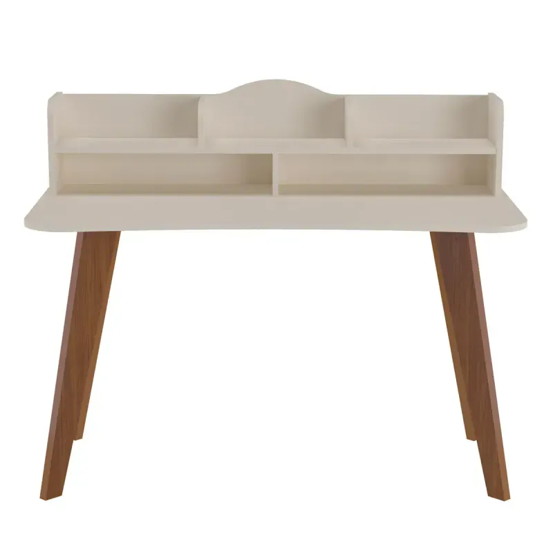 Tocador Vanity Multifuncional Moderno Bertolini Sofia con 2 Nichos 3 Estantes Color Off White Cedro