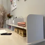 Tocador Vanity Moderno Bertolini Sofia con 2 Nichos 3 Estantes Color Off White Cedro