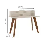 Isometrico Tocador Vanity Multifuncional Moderno Bertolini Sofia con 2 Nichos 3 Estantes Color Off White Cedro