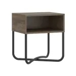 Buró Mesa de Noche Moderna Bertolini 1270 con 1 Estante Legno Negro