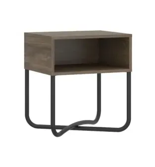 Buró Mesa de Noche Moderna Bertolini 1270 con 1 Estante color Legno Negro