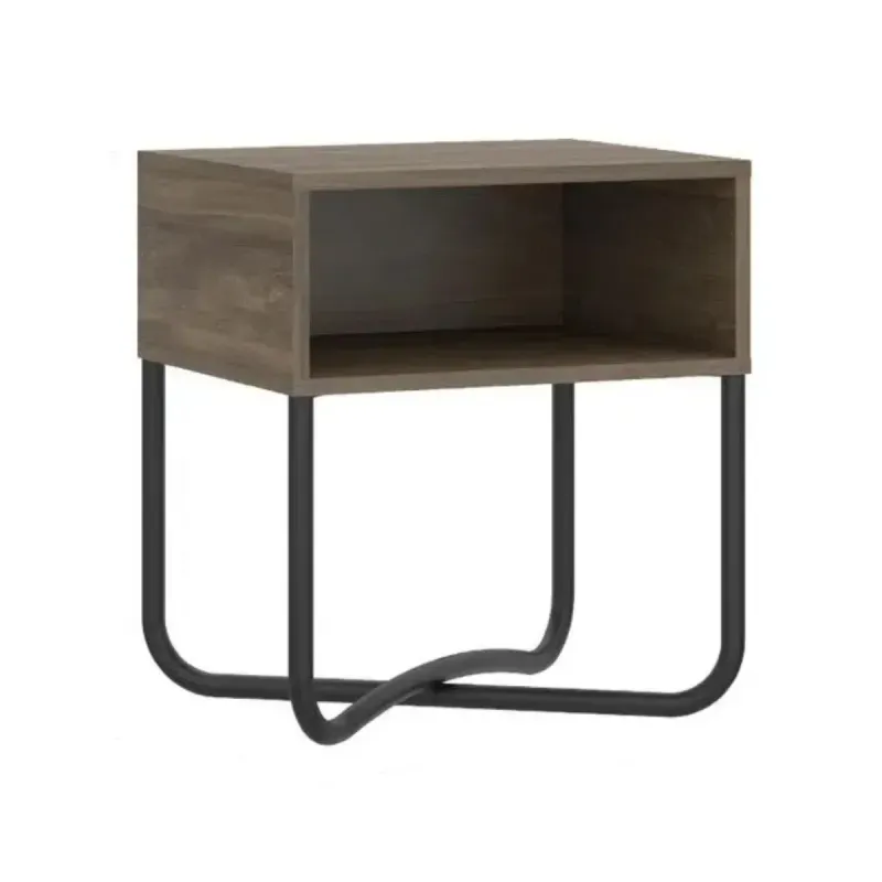 Buró Mesa de Noche Moderna Bertolini 1270 con 1 Estante Legno Negro
