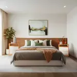 Set de 2 Burós de Madera MDP Bertolini Sole 2 Cajones Con Jaladeras de Metal  Freijo Off White