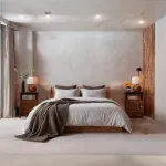 Par de Burós Mesitas de Noche de Madera MDP modernos Bertolini DM 120 color Imbuia