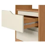 Buró de Madera MDP Bertolini Sole con 2 cajones, Tiradores doble vista color Freijo y Off White