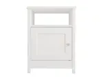 Buró Mesita de Noche Bertolini DM 120 Mesilla de Cama Minimalista con 1 estante y 1 puerta color Blanco