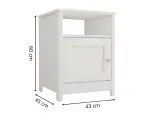 Medidas de Buró Mesita de Noche Bertolini DM 120 Mesilla de Cama Minimalista con 1 estante y 1 puerta color Blanco
