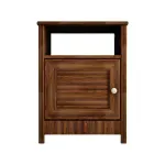 Buró Mesita de Noche Bertolini DM 120 Mesilla de Cama Minimalista con 1 estante y 1 puerta color Imbuia