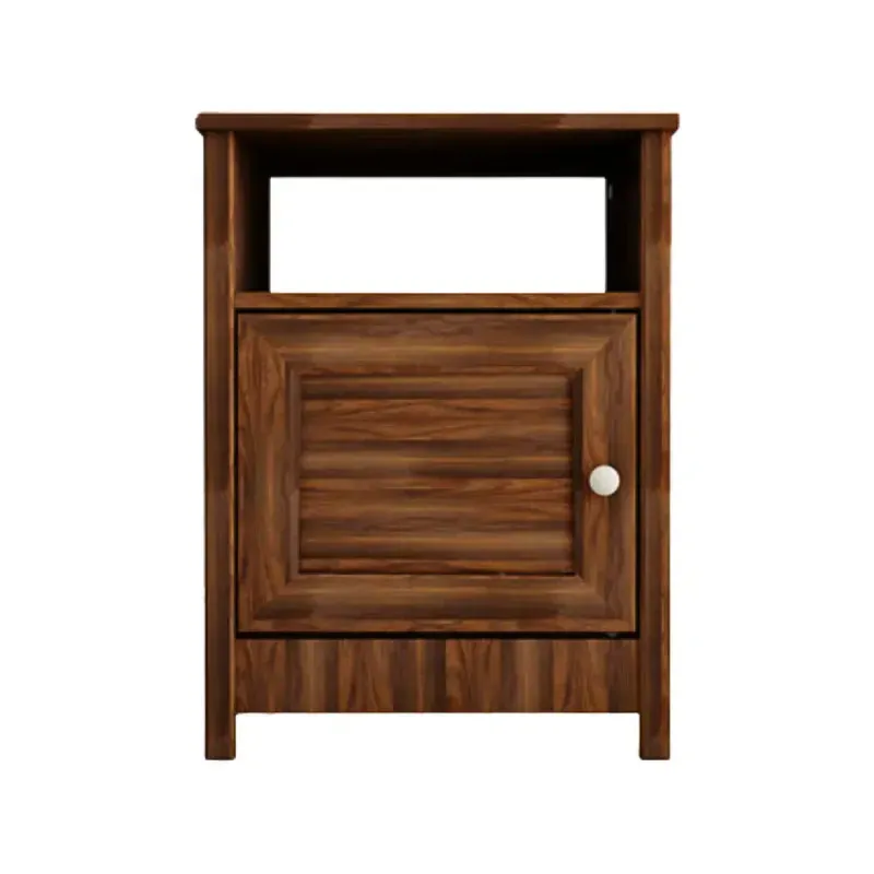 Buró Mesita de Noche Bertolini DM 120 Mesilla de Cama Minimalista con 1 estante y 1 puerta color Imbuia