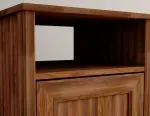 Mesita de Noche Bertolini DM 120 Mesilla de Cama Minimalista con 1 estante y 1 puerta color Imbuia