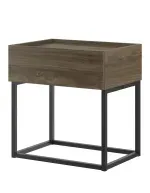 Buró Mesita de Noche Bertolini 1342 Mesa Auxiliar Minimalista con 1 Cajón color Legno con Negro