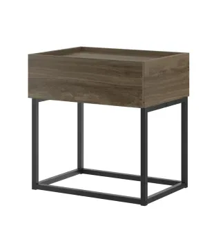 Buró Mesita de Noche Bertolini 1342 con 1 Cajón color Legno Negro