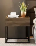Buró de Madera MDP Bertolini 1342 Mesa Auxiliar Minimalista con 1 Cajón color Legno con Negro