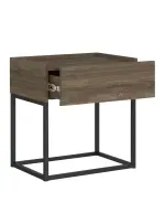 Buró Mesita de Noche de Madera MDP Bertolini 1342 Mesa Auxiliar Minimalista con 1 Cajón color Legno con Negro