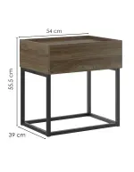 Medidas Buró Mesita de Noche Bertolini 1342 Mesa Auxiliar Minimalista con 1 Cajón color Legno con Negro