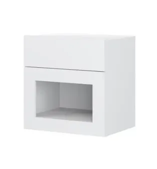 Buró Mesa de Noche Bertolini 567 con 1 Cajón y 1 nicho color Blanco