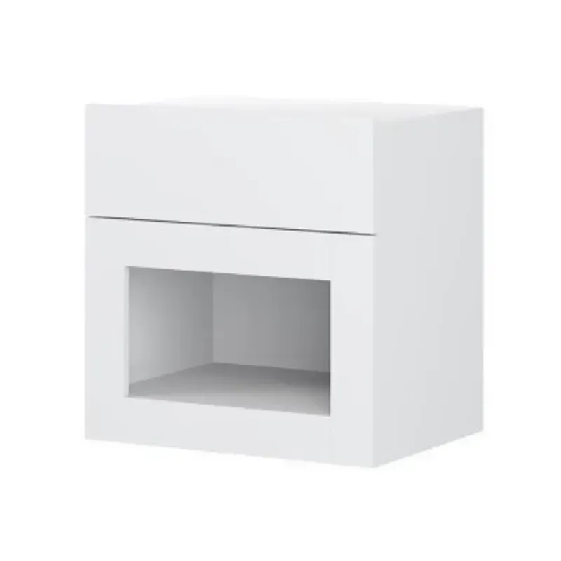 Buró Minimalista de Madera MDP Bertolini 567 con 1 Cajón y 1 nicho Blanco