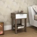 Buró de Madera MDP Bertolini RT 3128 con 1 Cajón y 1 Nicho color Rústico y Blanco