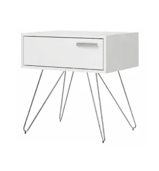 Buró Mesa de noche Bertolini 881 con 1 Cajón color Blanco