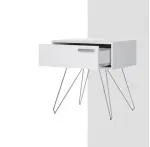 Mesa Auxiliar Moderna Bertolini 881 para Sala con 1 cajón color Blanco