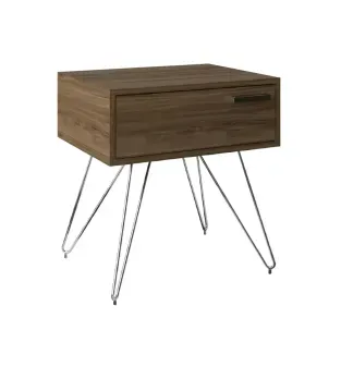 Buró Mesa de noche Bertolini 881 con 1 Cajón color Legno