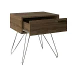 Mesa Auxiliar Moderna Bertolini 881 para Sala con 1 cajón color Legno