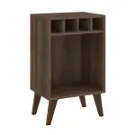 Mini bar Botellero Bertolini RT 3142 Mesa Auxiliar para Sala con 4 Porta Botellas color Rústico