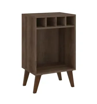 Mesa Lateral Bertolini RT 3142 Mini Cava Bar 4 nichos color Rústico