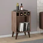 Mini bar Botellero Bertolini RT 3142 para Sala con 4 Porta Botellas color Rústico