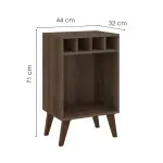 Medidas de Mini bar Botellero Bertolini RT 3142 Mesa Auxiliar para Sala con 4 Porta Botellas color Rústico