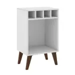 Mini bar Botellero Bertolini RT 3142 Mesa Auxiliar para Sala con 4 Porta Botellas color Blanco